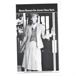 Rena Rowan for Jones NY Broadway New York Fashion 1970s Vintage Print Ad 9 inch